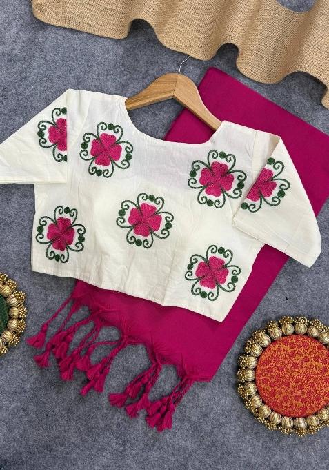 Rani Handloom Khadi Cotton Silk Saree Set