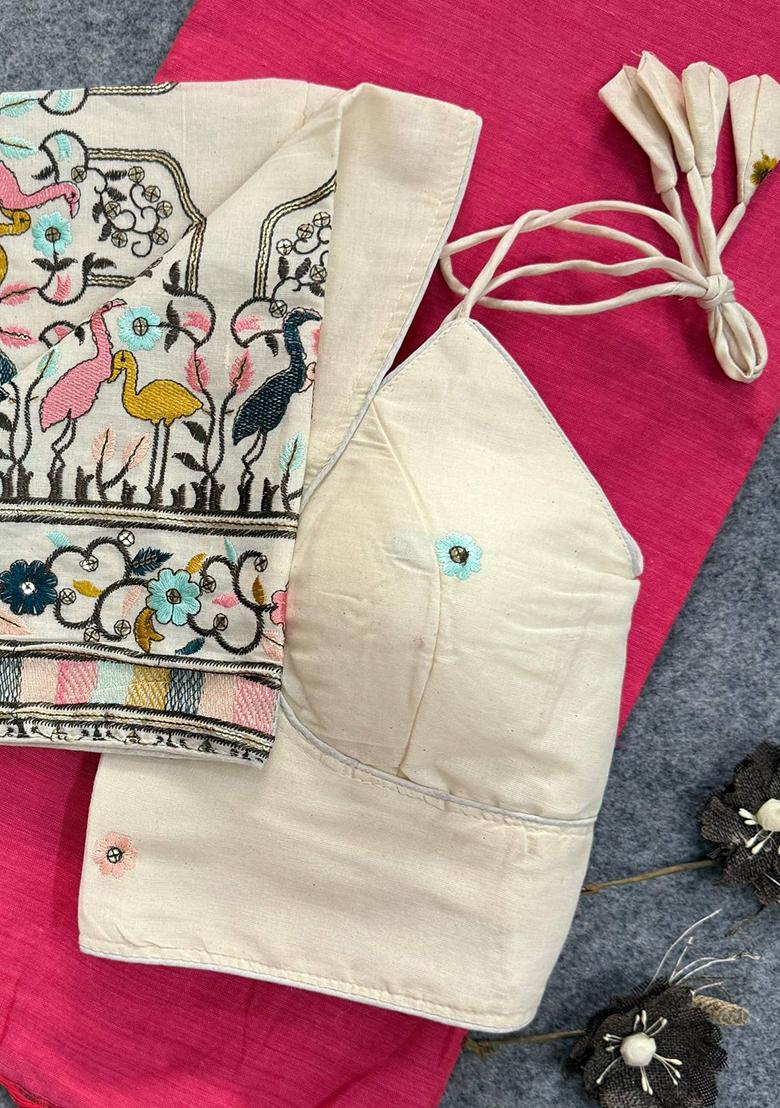 Rani Handloom Khadi Cotton Silk Saree Set - Indya