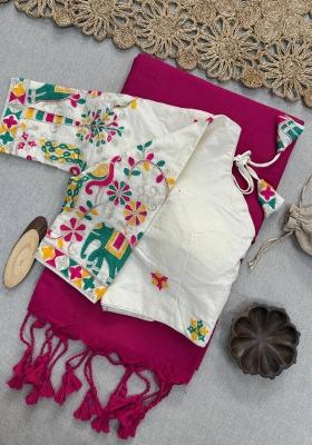 Rani Handloom Khadi Cotton Silk Saree Set