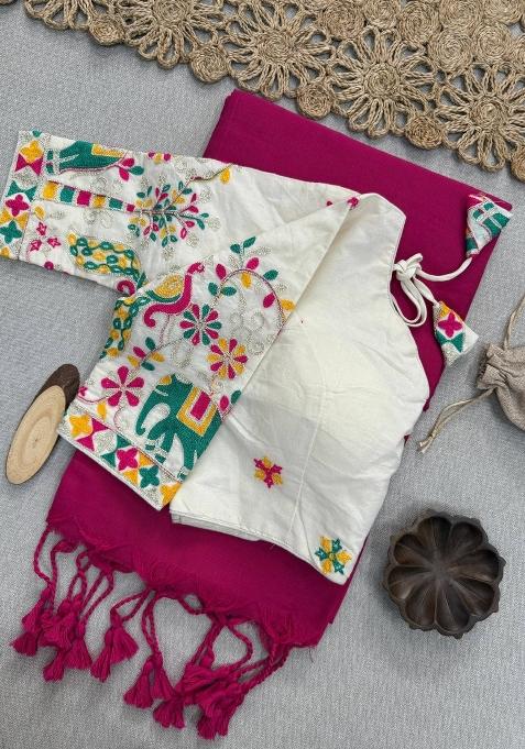 Rani Handloom Khadi Cotton Silk Saree Set