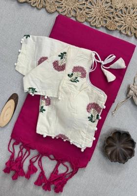 Rani Handloom Khadi Cotton Silk Saree Set