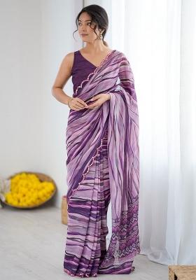 Multicolor Embroidery Georgette Saree With Blouse
