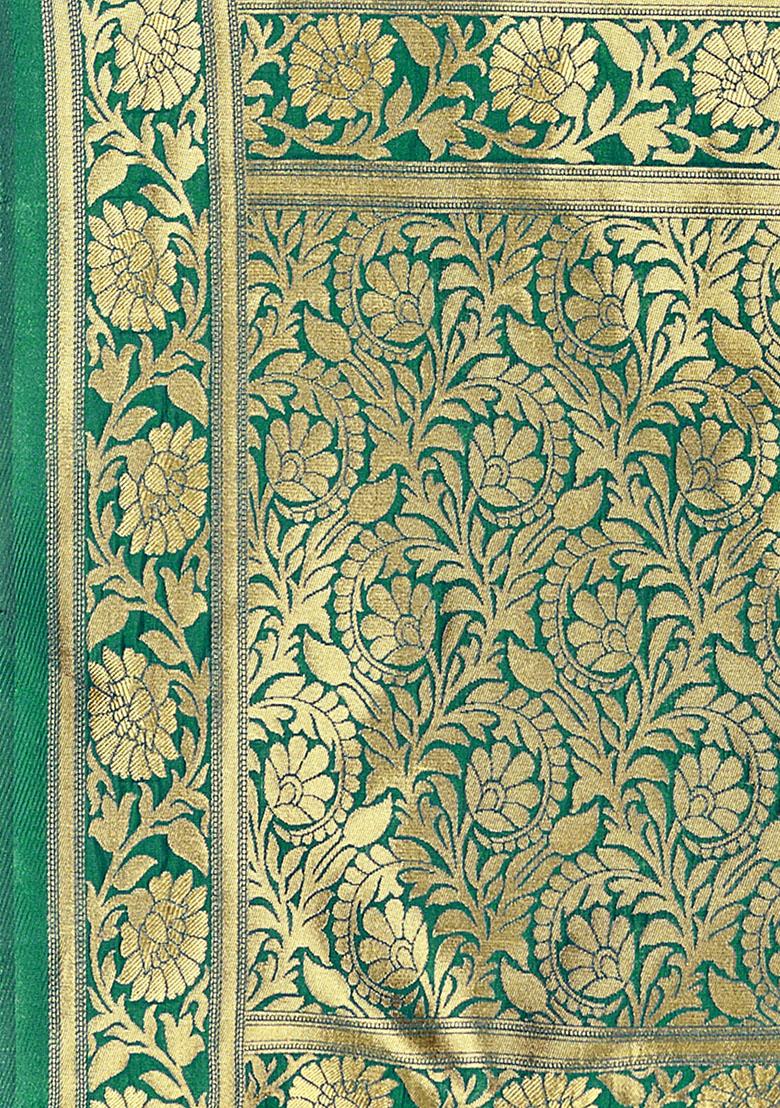 Multicolor Embroidered Silk Saree Set - Indya