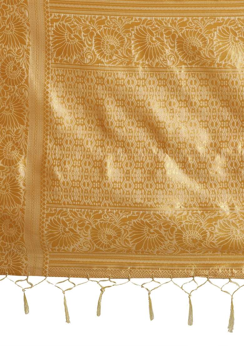 White Silk Blend Saree Set with Embroidered for Diwali | Wedding & Festive Wear - Indya