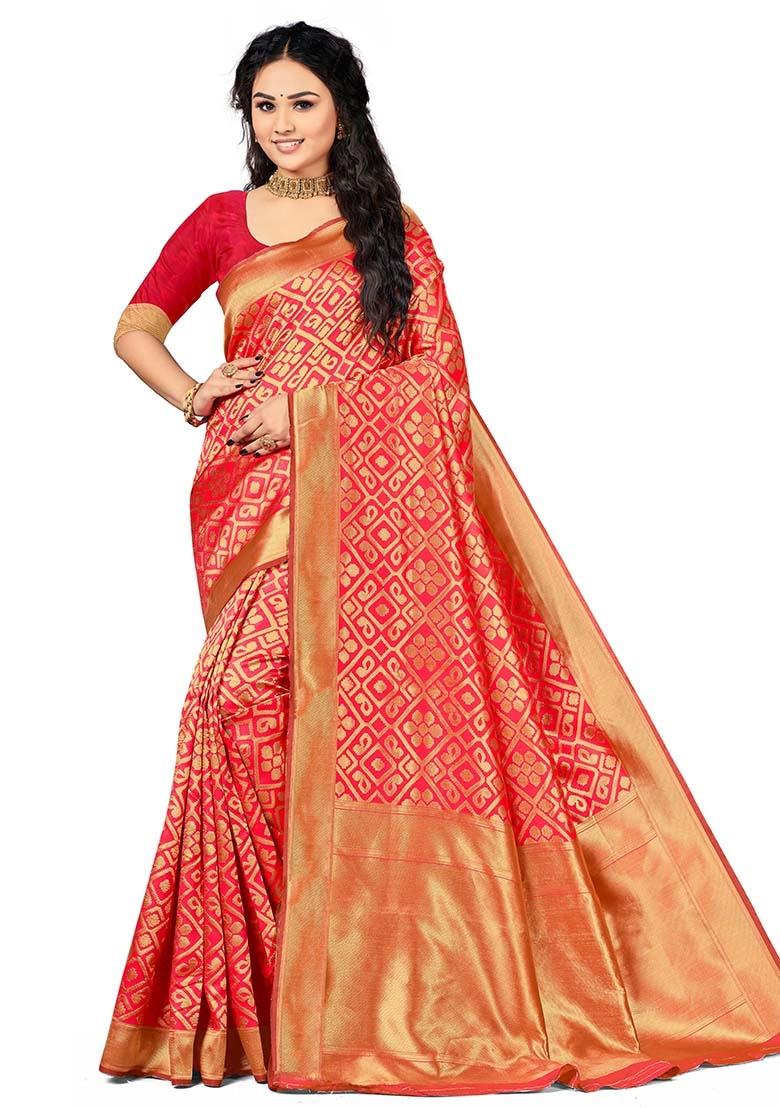 Gajari Embroidered Silk Saree Set