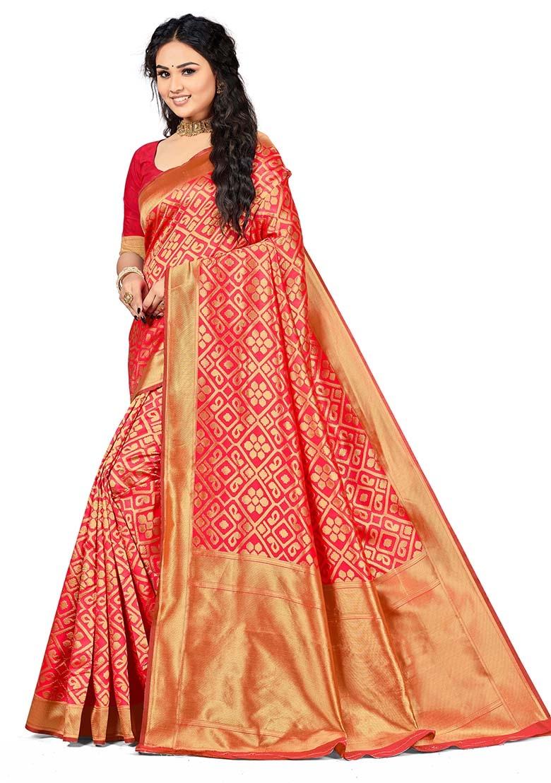Gajari Embroidered Silk Saree Set