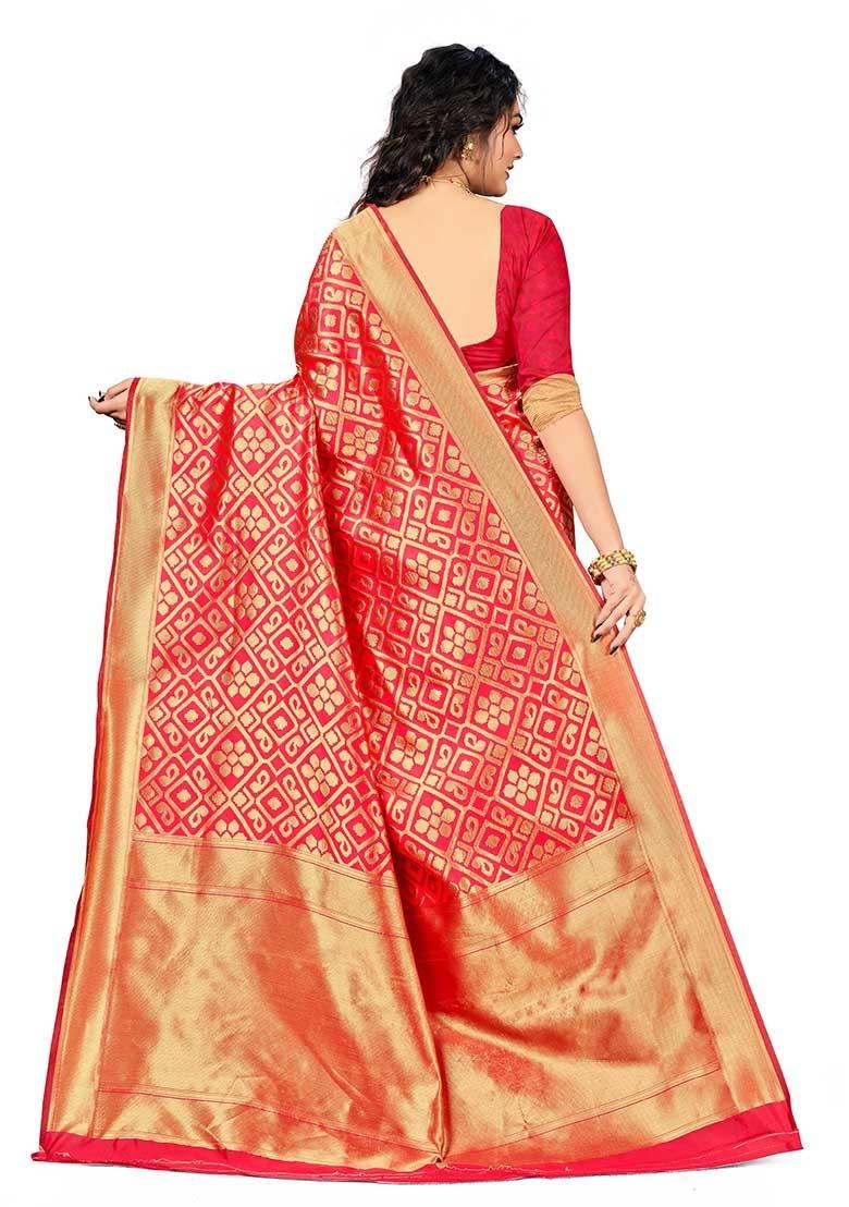 Gajari Embroidered Silk Saree Set