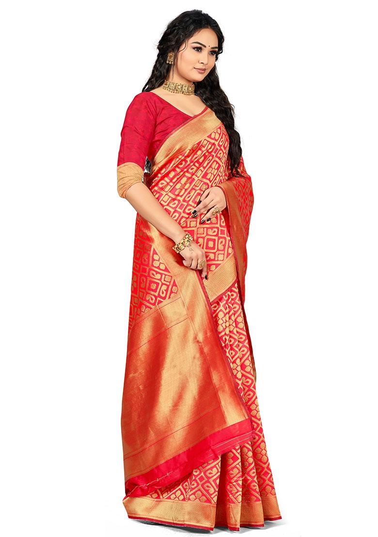Gajari Embroidered Silk Saree Set