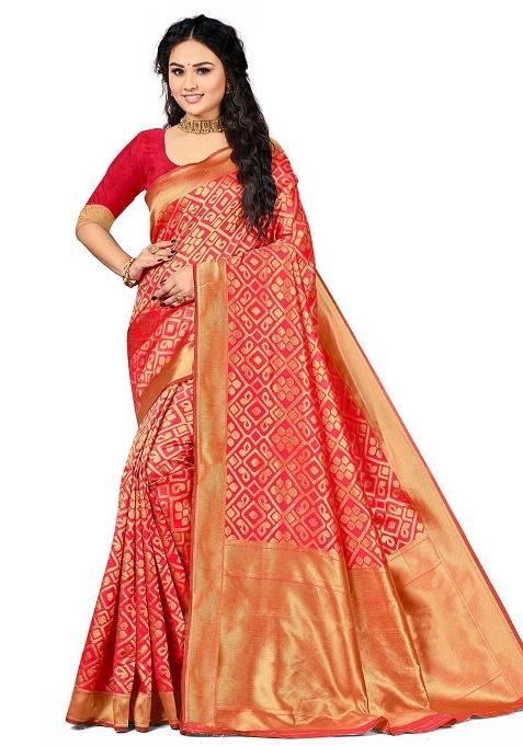 Gajari Embroidered Silk Saree Set