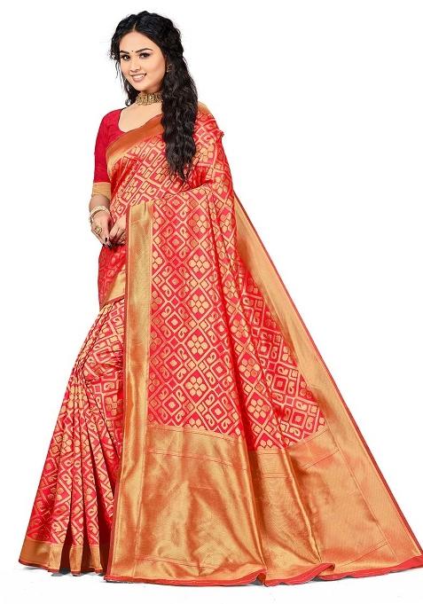 Gajari Embroidered Silk Saree Set