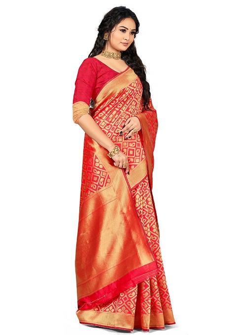 Gajari Embroidered Silk Saree Set