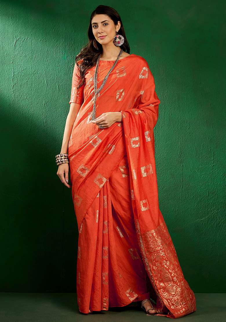 Fanta Blend Cotton Saree Set with Embroidered for Diwali | Wedding & Festive Wear - Indya