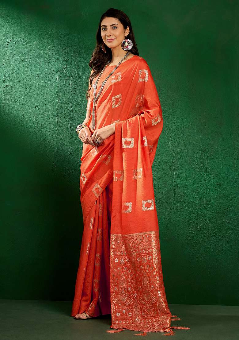 Fanta Blend Cotton Saree Set with Embroidered for Diwali | Wedding & Festive Wear - Indya