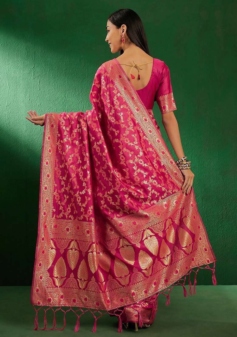 Gajari Embroidered Silk Saree Set - Indya