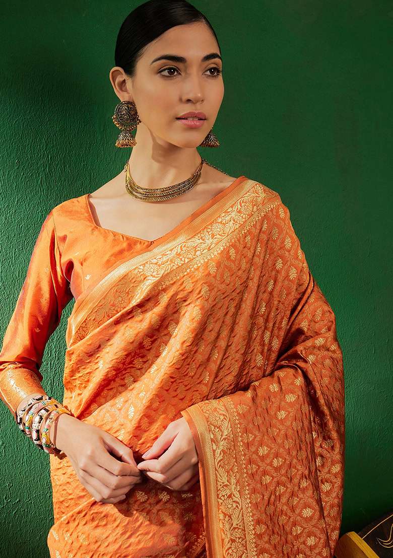 Fanta Embroidered Silk Blend Saree Set - Indya