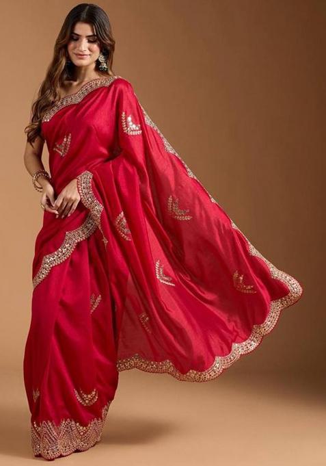 Cherry Printed Blended Saree Set