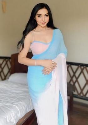 Multicolor Printed Blended Saree Set