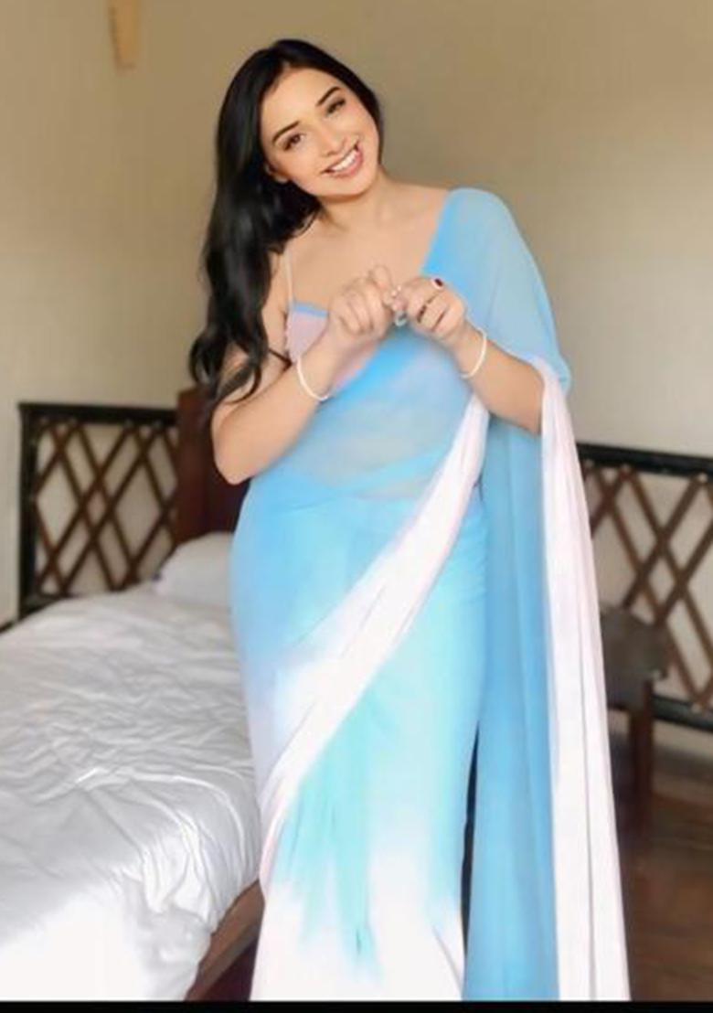 Multicolor Printed Blended Saree Set - Indya