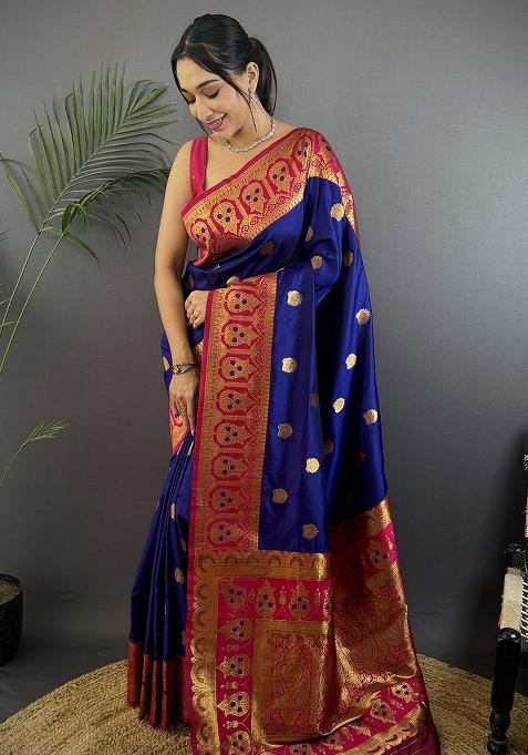 Red Embroidered Silk Saree Set