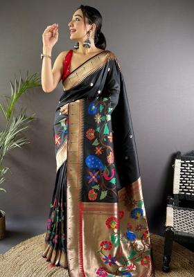 Red Embroidered Silk Saree Set