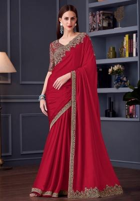Black Printed Pure Chiffon Saree Set