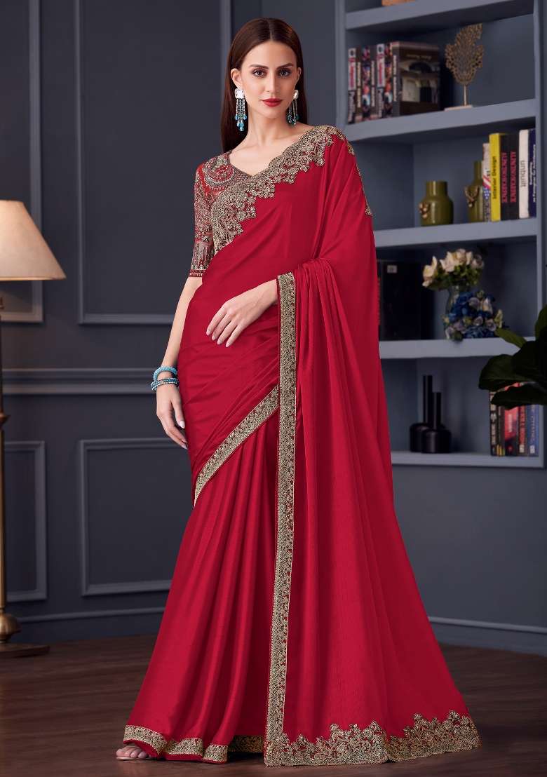 Black Printed Pure Chiffon Saree Set for Diwali and Festive Wear - Indya
