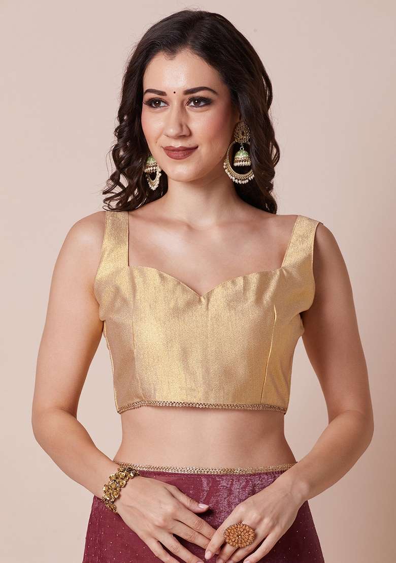 Maroon Printed Satin Silk Saree Set - Indya