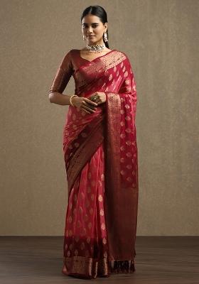 Maroon Printed Georgette Saree Set