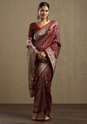 Maroon Printed Georgette Saree Set