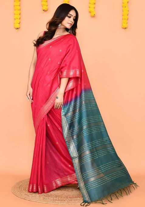 Rani Handloom Silk Saree Set