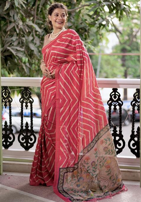 Gajari Embroidered Silk Saree Set