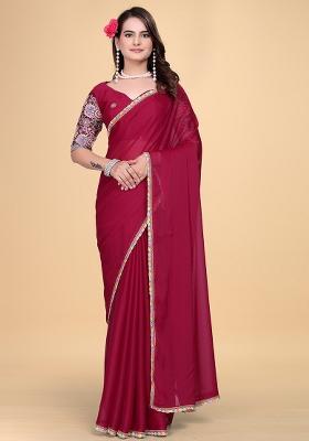 Cherry Embroidered Georgette Saree Set