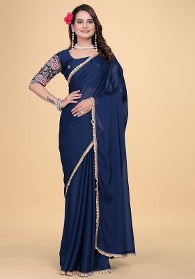 Morpeach Embroidered Georgette Saree Set