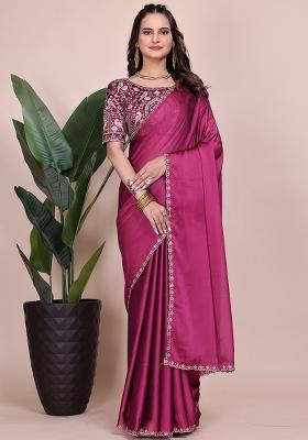 Dusty Rani Embroidered Chiffon Saree Set