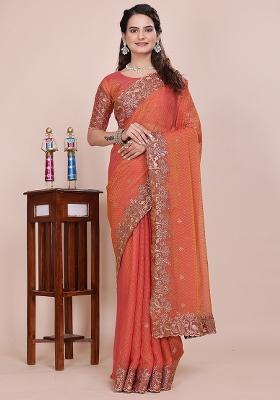 Fanta Embroidered Blended Saree Set