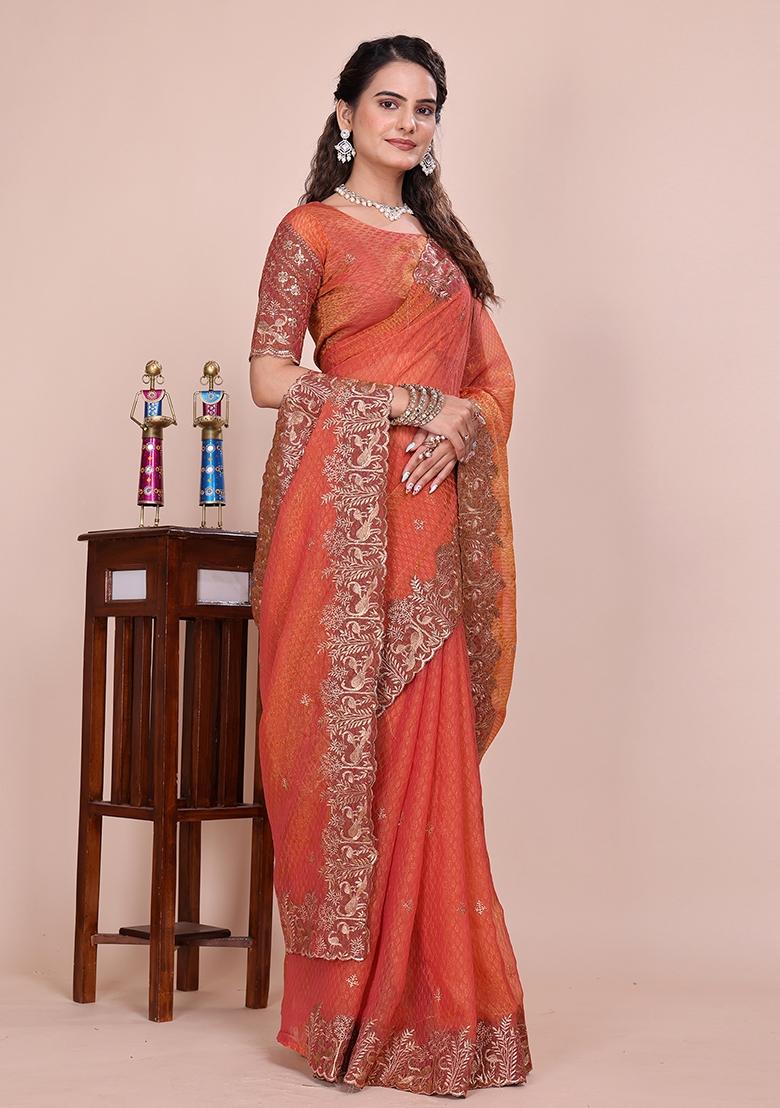 Fanta Embroidered Blended Saree Set - Indya