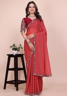 Gajri Embroidered Georgette Saree Set