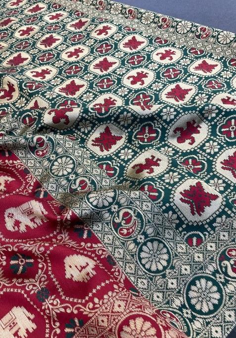 Maroon Embroidered Banarasi Silk Saree Set