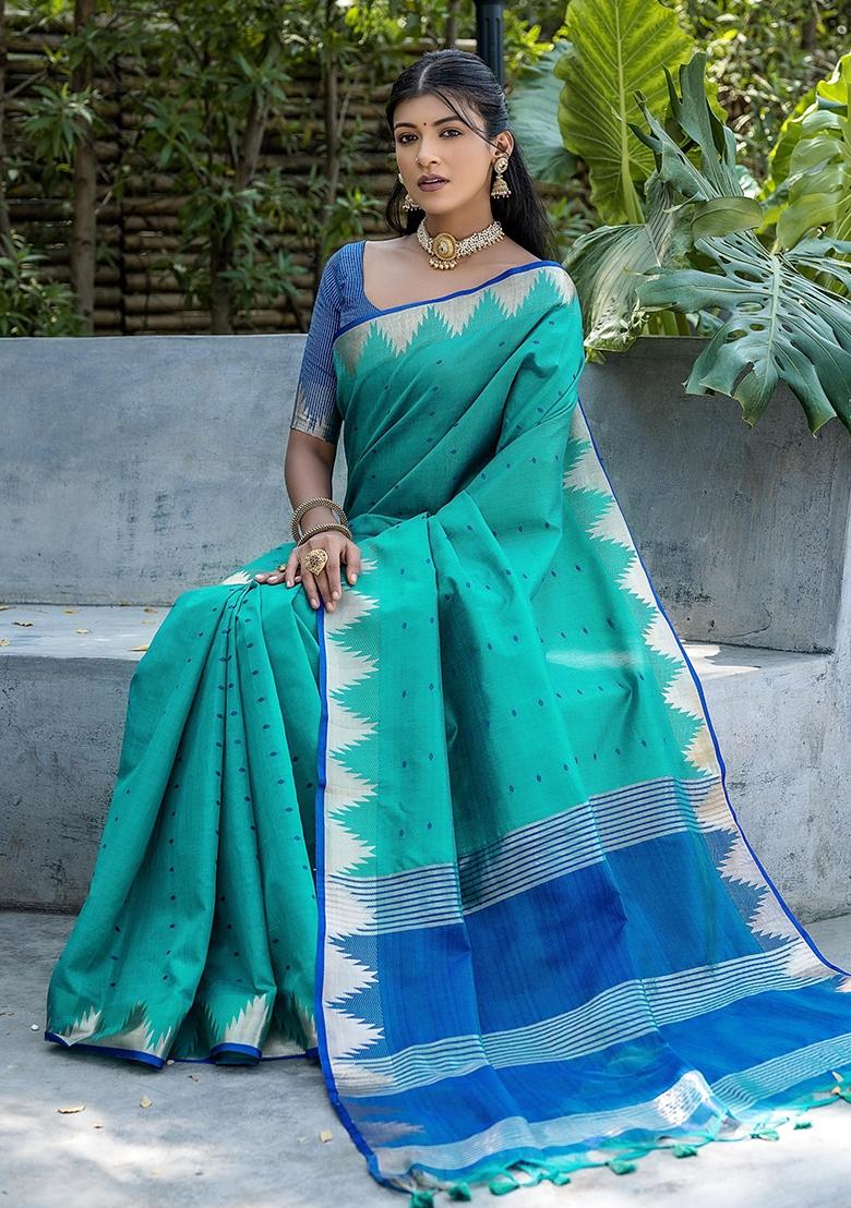 Rama Bandhani Weaves Tussar Silk Saree Set