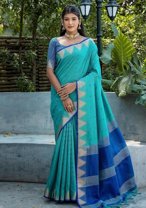 Rama Bandhani Weaves Tussar Silk Saree Set