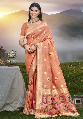 Red Embroidered Silk Saree Set