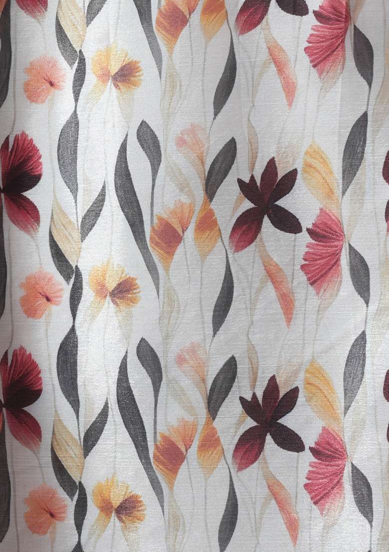 Beige Printed Chinon Saree Set for Diwali and Festive Wear - Indya