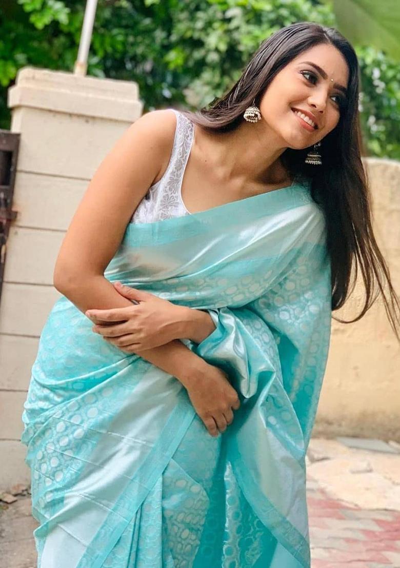 Sea Green Jacquard Work Silk Saree Set