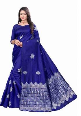 Berry Blue Jacquard Work Silk Saree Set