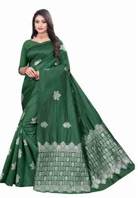 Green Jacquard Work Silk Saree Set