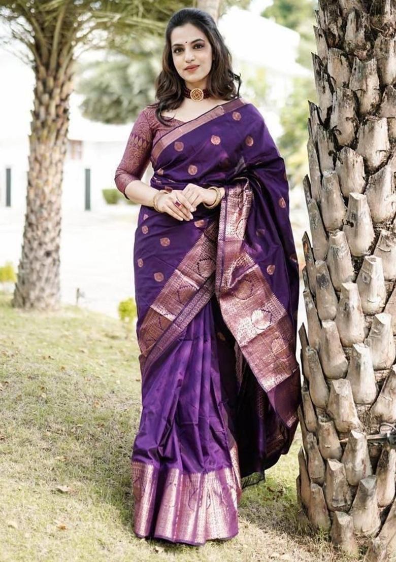 Onion Jacquard Work Silk Saree Set