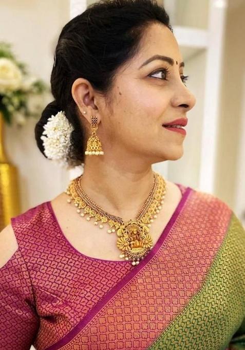 Mehndi Jacquard Work Silk Saree Set