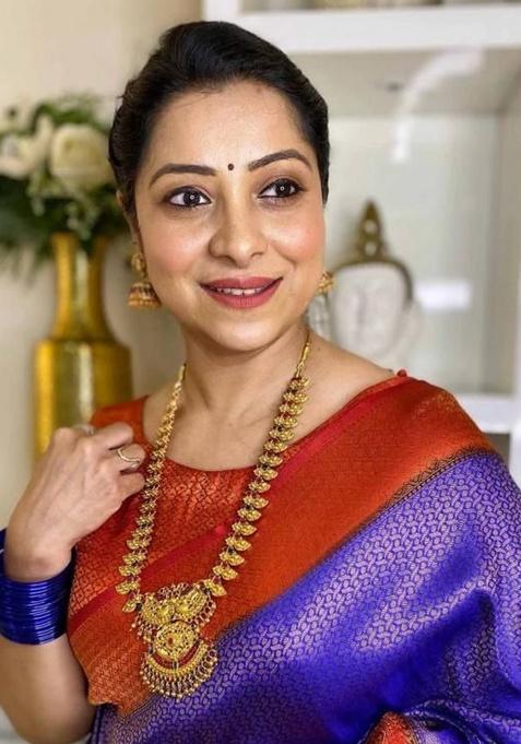 Purple Jacquard Work Silk Saree Set