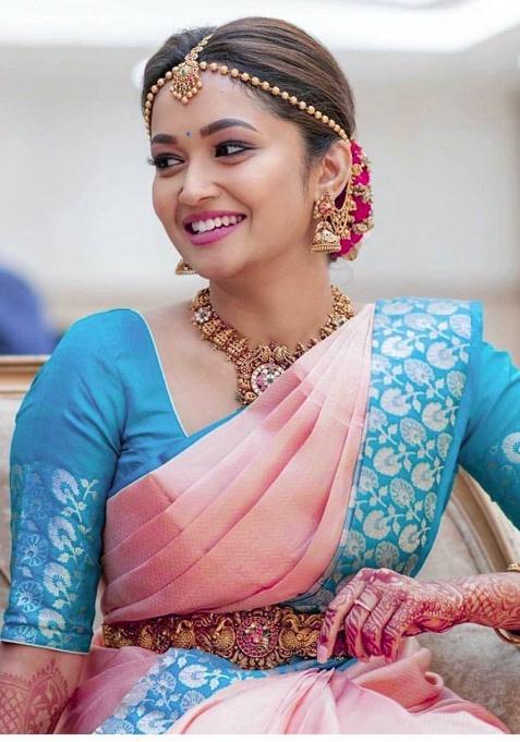 Pink Jacquard Work Silk Saree Set