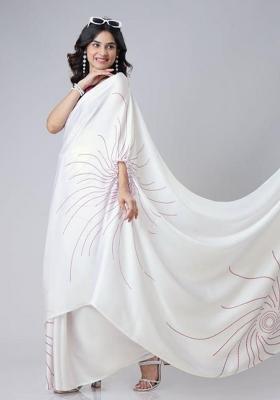 Multi Color Printed Silk Saree Set